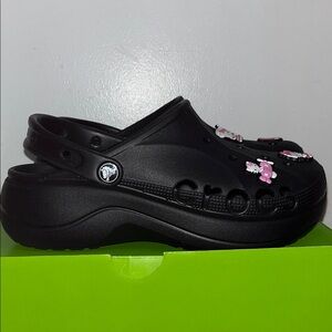 CROCS Black Sandals with Cute Charms